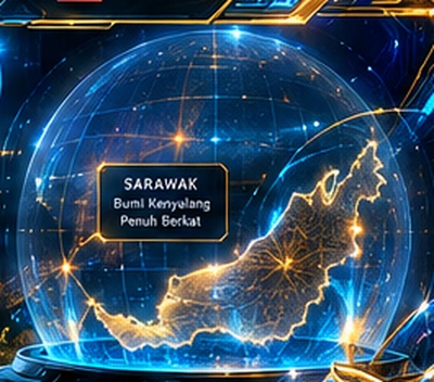 Peta Sarawak dalam hologram